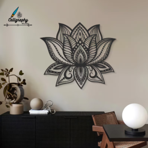 Lotus Flower Mandala Metal Sculpture | Large 3D Yoga Studio Wall Art